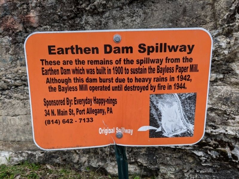 Earthen Dam Spillway Marker image. Click for full size.