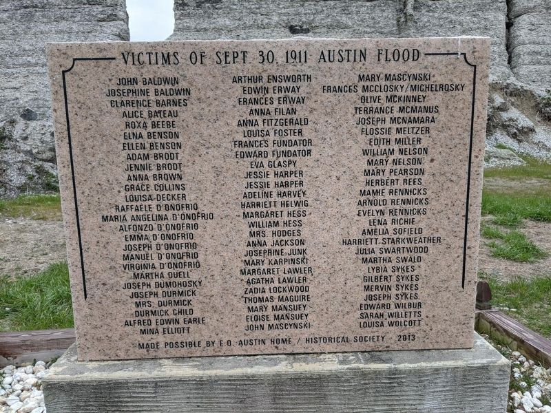 Victims of Sept 30, 1911 Austin Flood Marker image. Click for full size.
