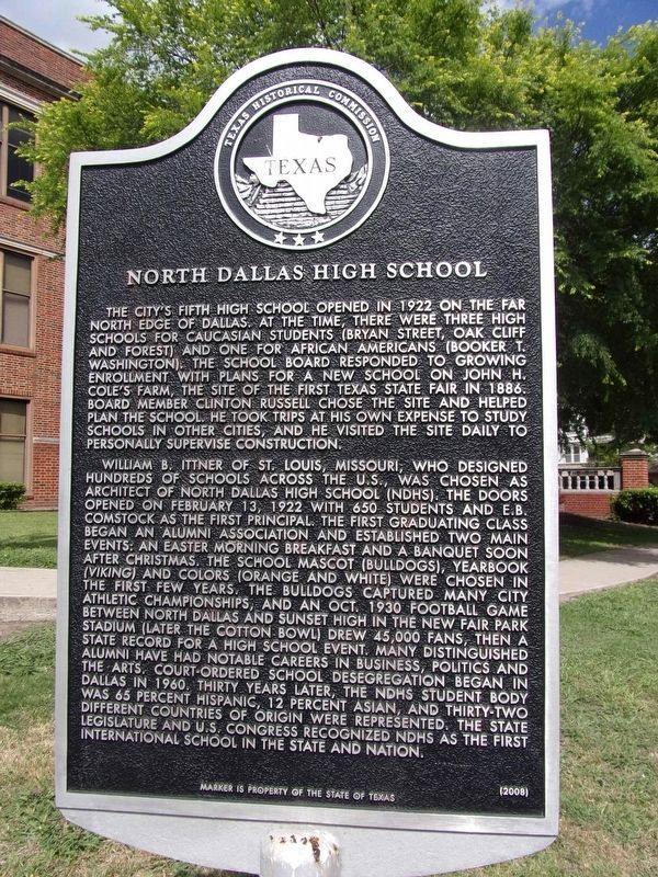 North Dallas High School Marker image. Click for full size.