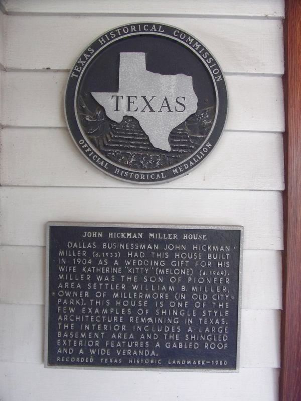 John Hickman Miller House Marker. Click for full size. John Hickman Miller House Marker image. Click for full size.