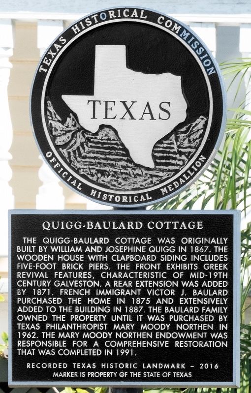 Quigg-Baulard Cottage Marker image. Click for full size.