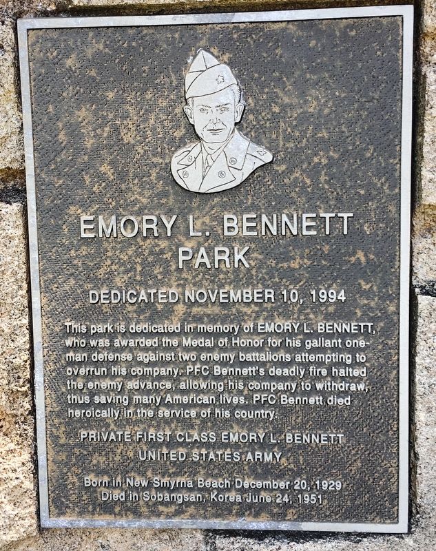 Emory L. Bennett Park Marker image. Click for full size.