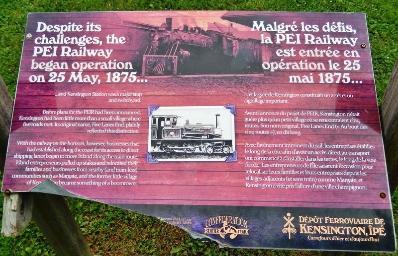 The PEI Railway Began Operation on 25 May, 1875 Marker image. Click for full size.