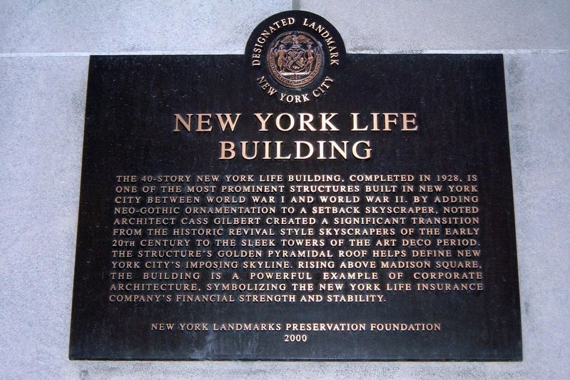 New York Life Building Marker image. Click for full size.