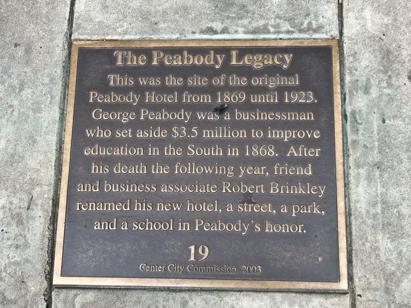 The Peabody Legacy Marker image. Click for full size.