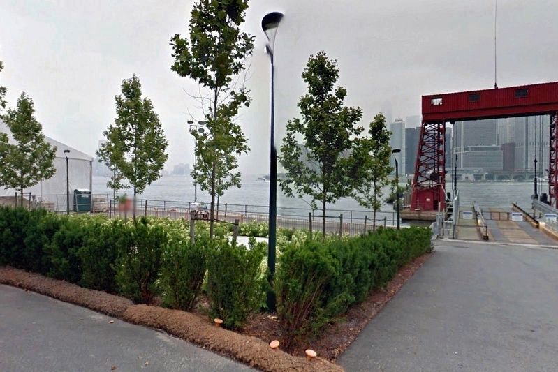 Former site of the Soissons Dock plaque. image. Click for full size.
