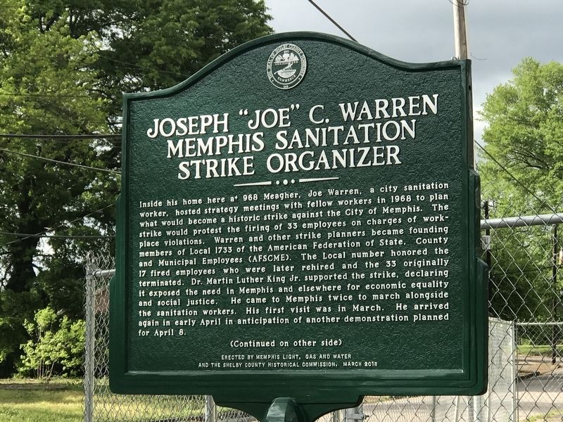Joseph "Joe" C. Warren Marker image. Click for full size.