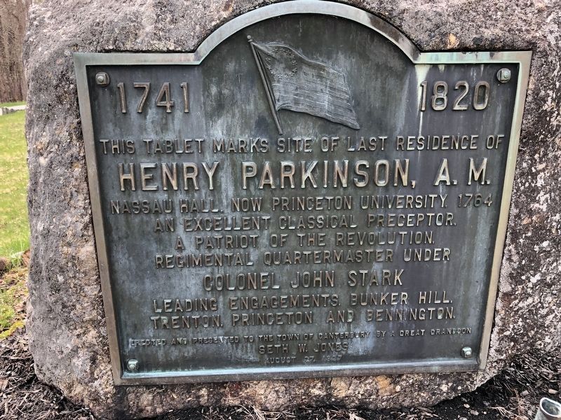 Henry Parkinson, A. M. Marker image. Click for full size.