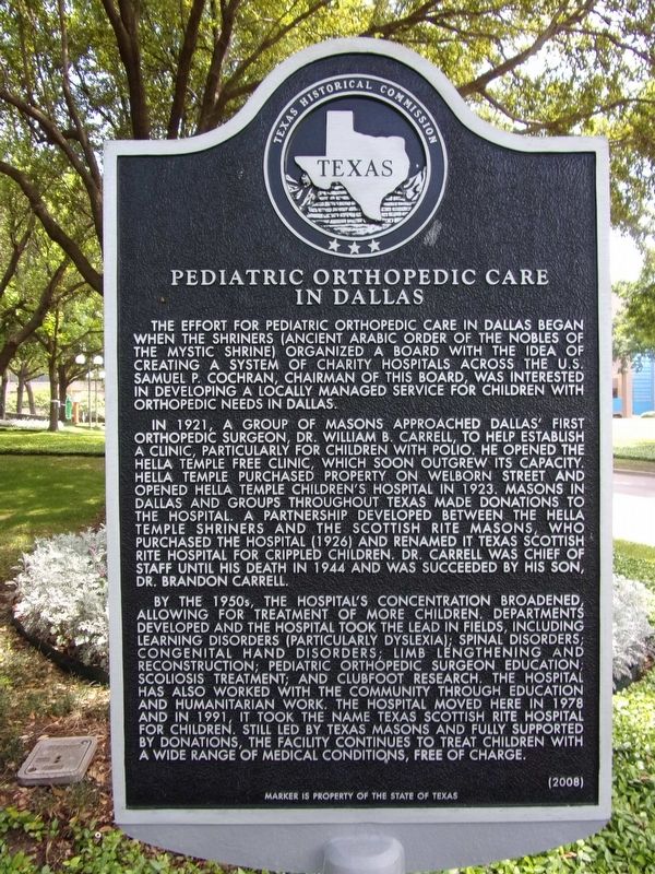 Pediatric Orthopedic Care in Dallas Historical Marker