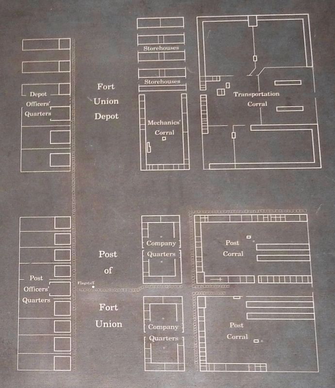 Marker detail: Third Fort Union Layout image. Click for full size.