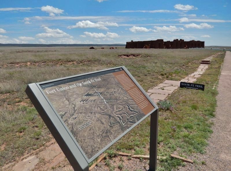Fort Union and the Santa Fe Trail Marker. Click for full size. Fort Union and the Santa Fe Trail Marker image. Click for full size.