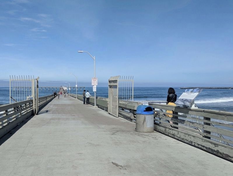 Ocean Beach Municipal Pier and Marker. Click for full size. Ocean Beach Municipal Pier and Marker image. Click for full size.