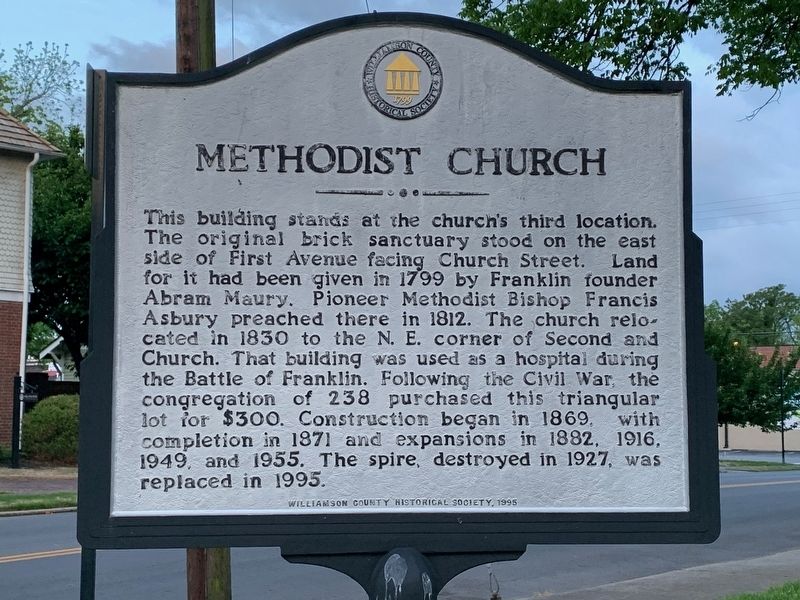 Methodist Church Marker image. Click for full size.