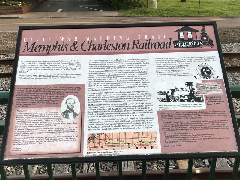 Memphis & Charleston Railroad Marker image. Click for full size.