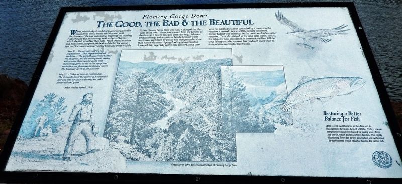 Flaming Gorge Dam: The Good, the Bad & the Beautiful Marker image. Click for full size.