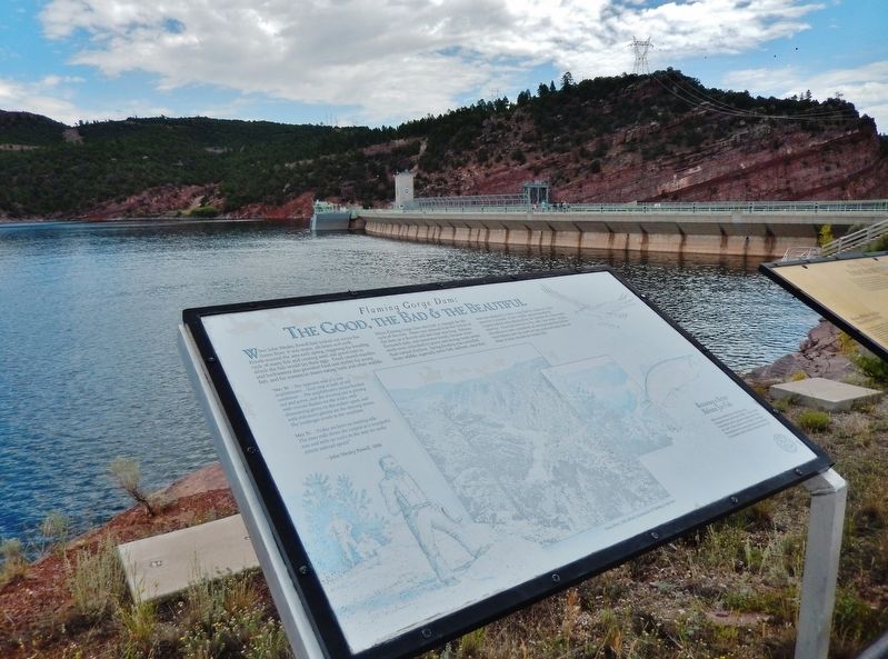 Flaming Gorge Dam: The Good, the Bad & the Beautiful Marker image. Click for full size.