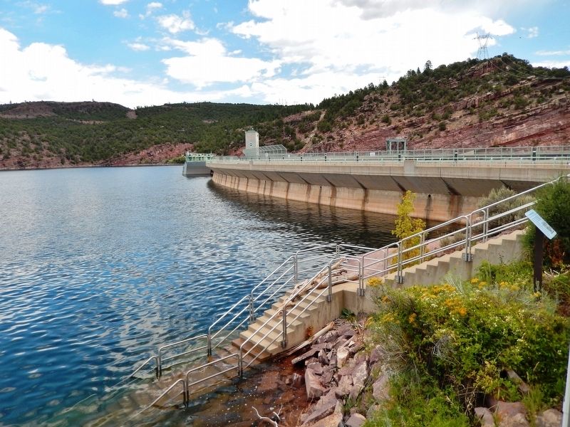 Flaming Gorge Dam • north side image. Click for full size.