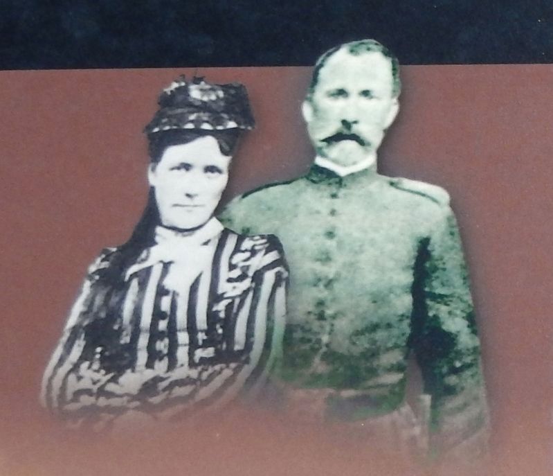Marker detail: A Fort Union Married Enlisted Couple image. Click for full size.