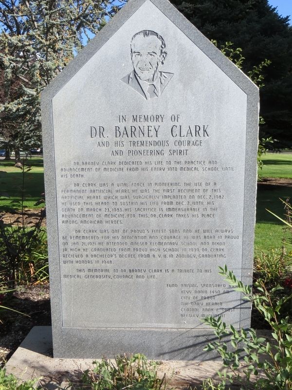 Dr. Barney Clark Marker image. Click for full size.