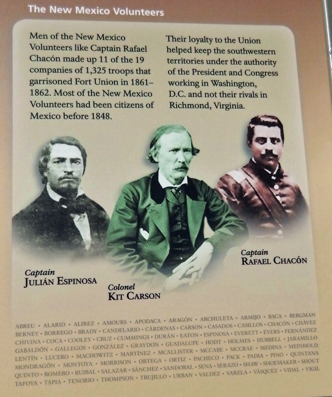 Marker detail: The New Mexico Volunteers image. Click for full size.