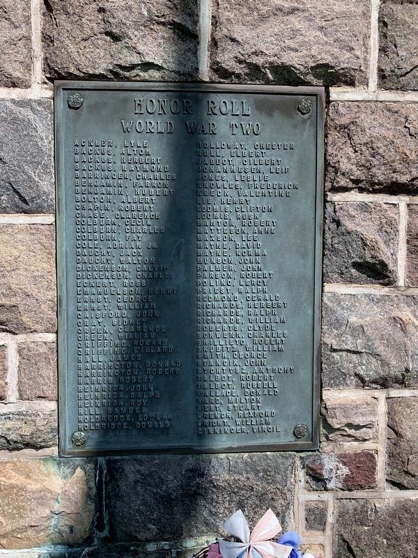 Burlington Flats World War Two Honor Roll. Click for full size. Burlington Flats World War Two Honor Roll image. Click for full size.