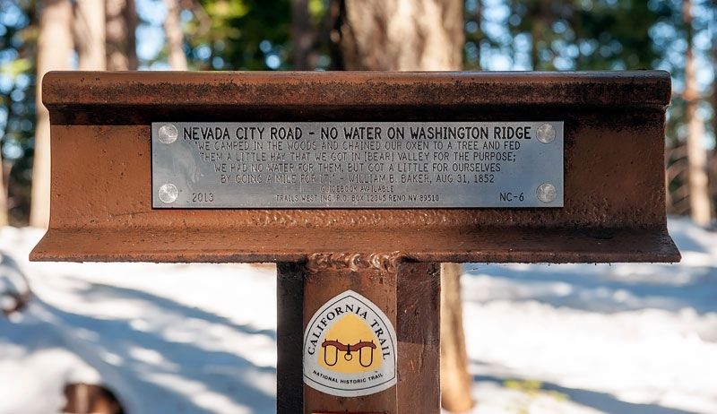 Nevada City Road - No Water on Washington Ridge Marker image. Click for full size.