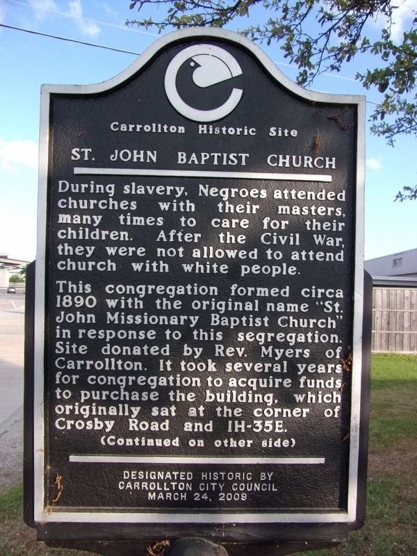 St. John Baptist Church Marker image. Click for full size.