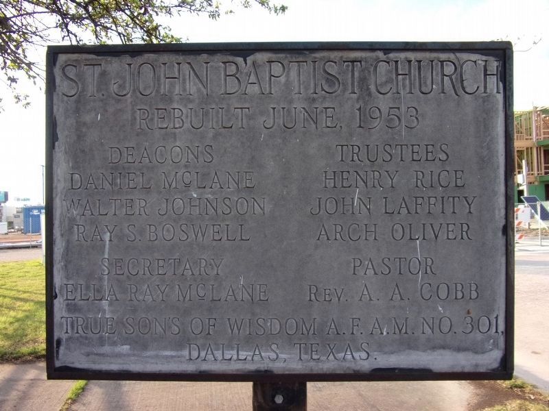 An additional St. John Baptist Church Marker. Click for full size. An additional St. John Baptist Church Marker image. Click for full size.