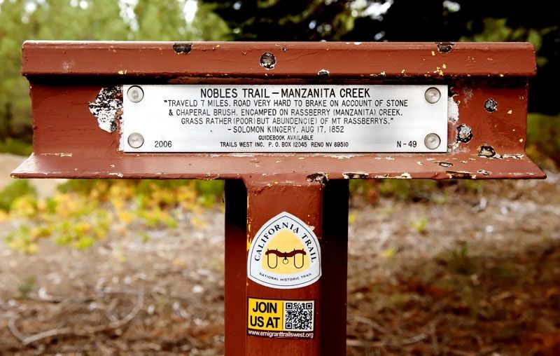 Nobles Trail - Manzanita Creek Marker image. Click for full size.