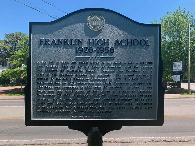Franklin High School 1926-1956 Marker image. Click for full size.