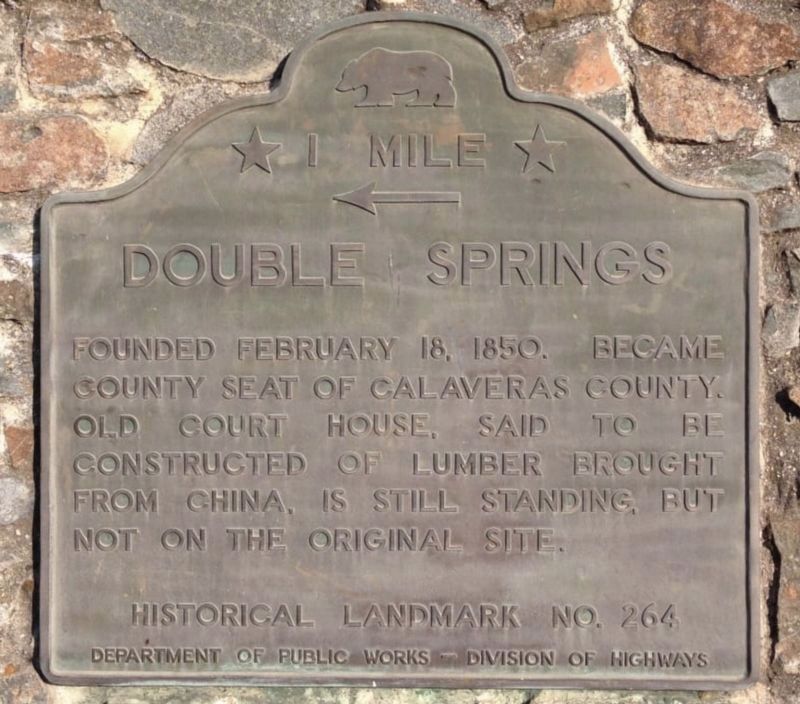 Double Springs Marker. Click for full size. Double Springs Marker image. Click for full size.