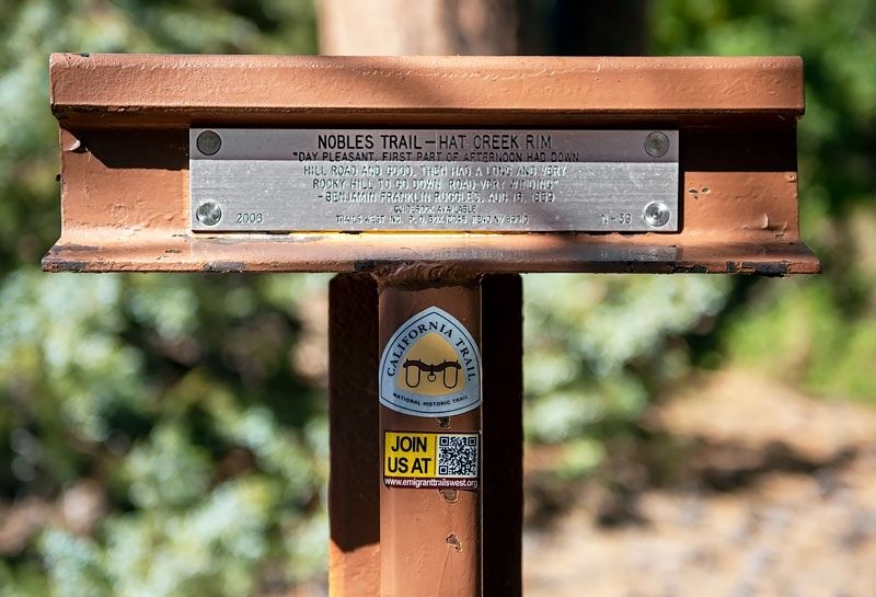 Nobles Trail - Hat Creek Rim Marker image. Click for full size.