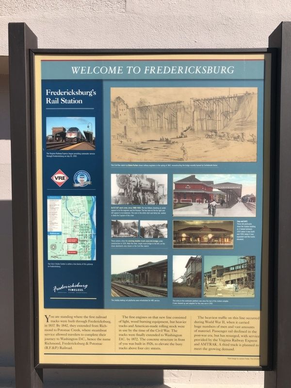 Fredericksburg's Rail Station Marker image. Click for full size.