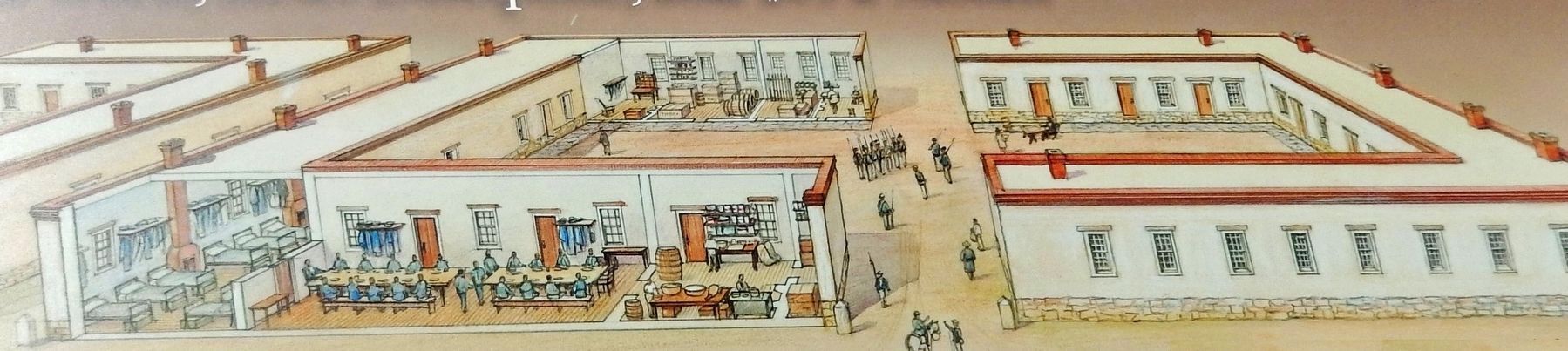 Marker detail: Enlisted Men�s Barracks diagram image. Click for full size.