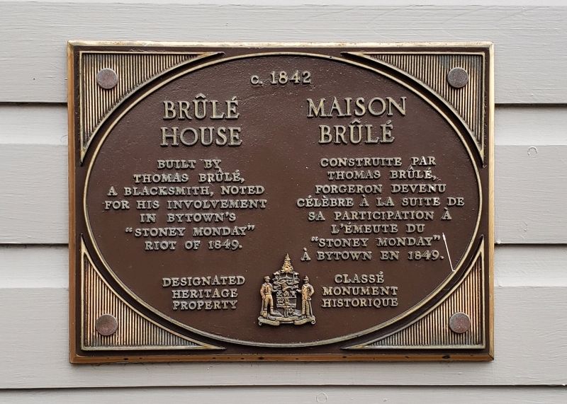 Brűlé House / Maison Brűlé Marker. Click for full size. Brűlé House / Maison Brűlé Marker image. Click for full size.