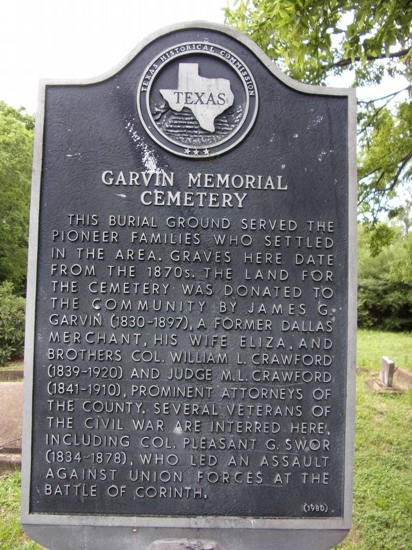 Garvin Memorial Cemetery Marker image. Click for full size.