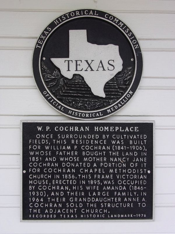 W. P. Cochran Homeplace Marker. Click for full size. W. P. Cochran Homeplace Marker image. Click for full size.
