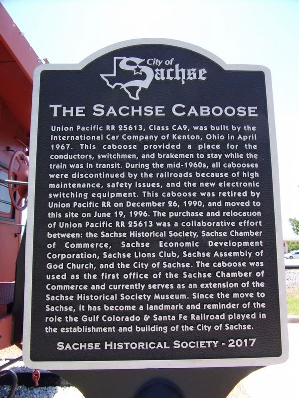 The Sachse Caboose Marker image. Click for full size.