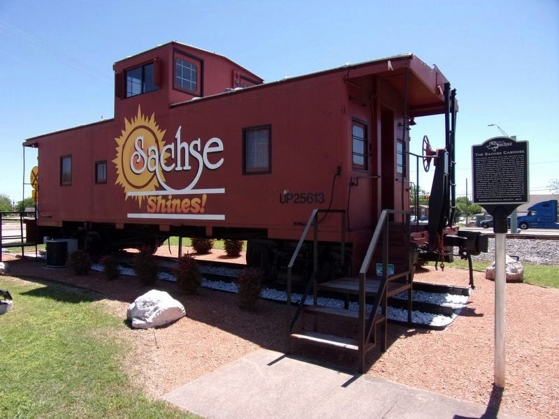 The Sachse Caboose and Marker image. Click for full size.