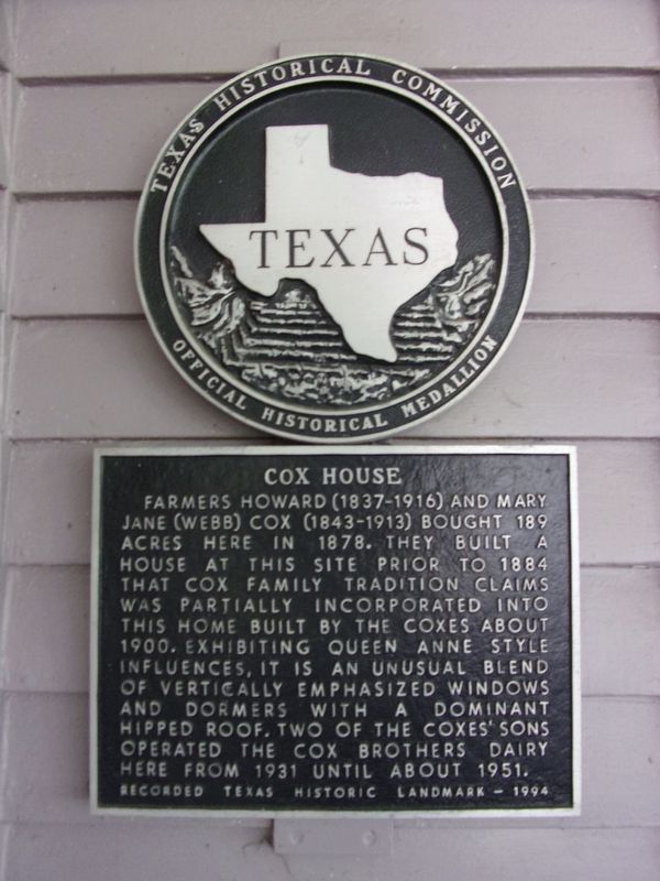 Cox House Marker. Click for full size. Cox House Marker image. Click for full size.