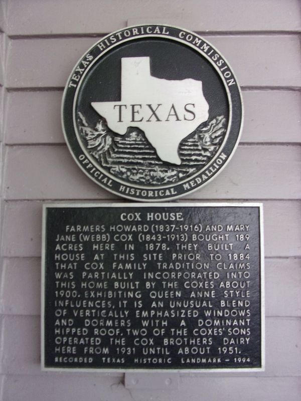 Cox House Marker image. Click for full size.