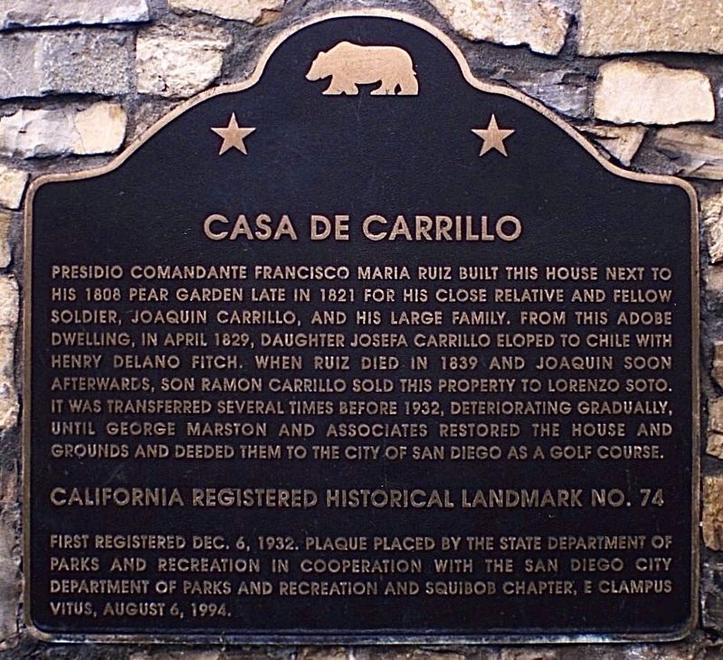 Casa de Carrillo Marker image. Click for full size.