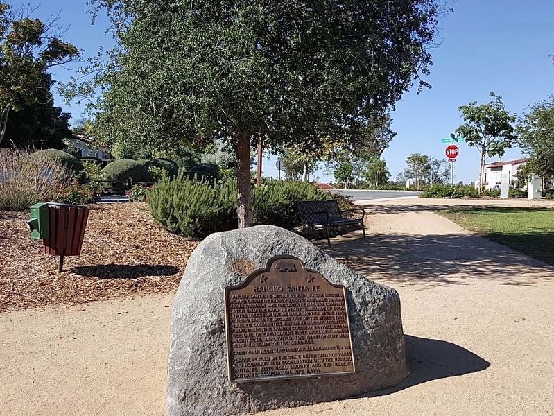 Rancho Santa Fe Marker. Click for full size. Rancho Santa Fe Marker image. Click for full size.