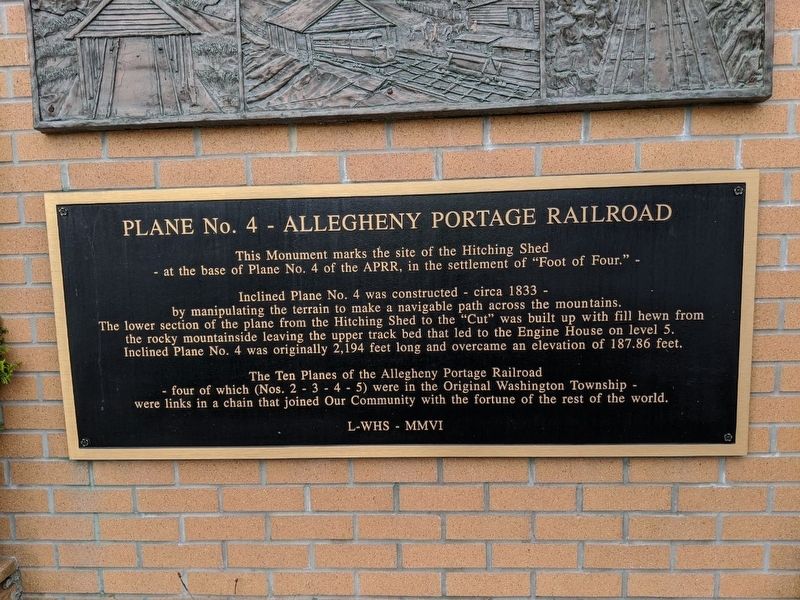 Plane No. 4-Allegheny Portage Railroad Marker image. Click for full size.