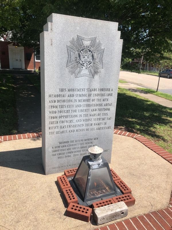 Veterans of Foreign Wars Eternal Flame Marker. Click for full size. Veterans of Foreign Wars Eternal Flame Marker image. Click for full size.