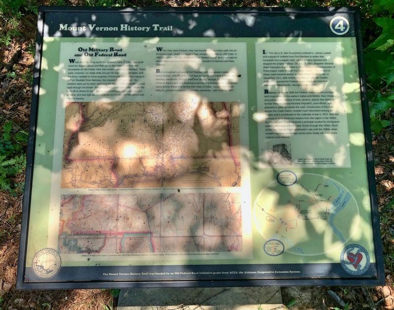 Old Military Road and Old Federal Road Marker image. Click for full size.