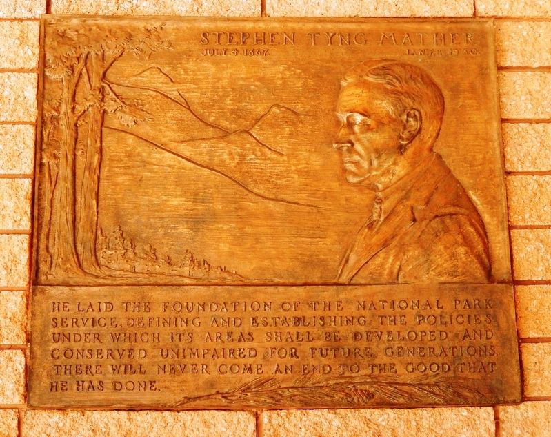 Stephen Tyng Mather Marker. Click for full size. Stephen Tyng Mather Marker image. Click for full size.