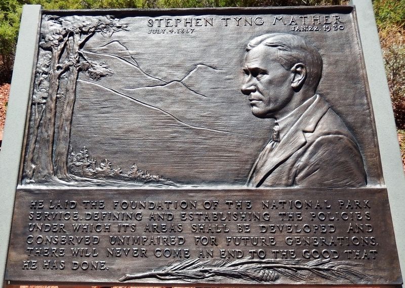 Stephen Tyng Mather Marker. Click for full size. Stephen Tyng Mather Marker image. Click for full size.