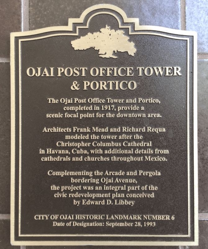 Ojai Post Office Marker image. Click for full size.