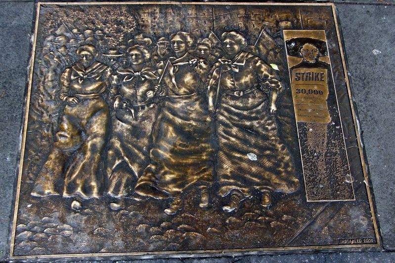 New York City Garment Workers, plaque 2 image. Click for full size.